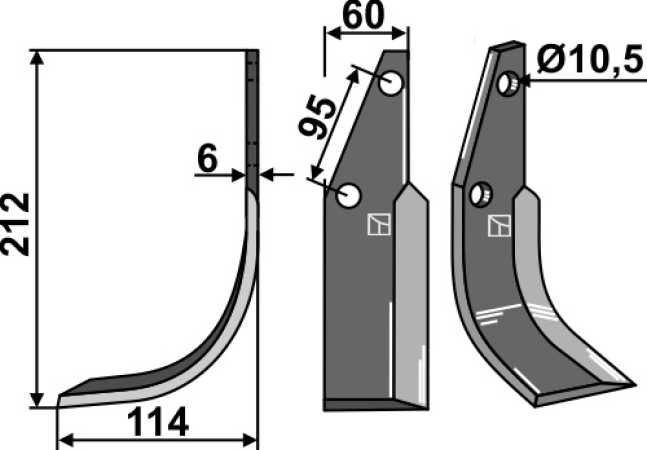 Fräsmesser 212x60mm, links